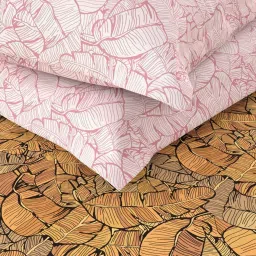 Bianca PLATINUM Floral Orange 144 TC Cotton Double Bedsheet with 2 Pillow Covers image 5