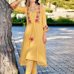 Autumnlane Resha Lime Embroidery Designer Organza Jacket Set image 1