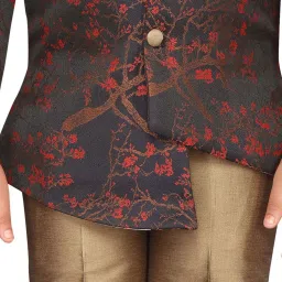 AJ Dezines Kids Navy & Red Printed Full Sleeves Sherwani Set image 5