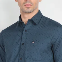 Arrow Sport Blue Cotton Slim Fit Printed Shirt image 5