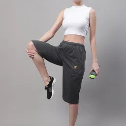 Vimal Jonney Grey & Blue Mid Rise Capris - Pack of 2 image 5