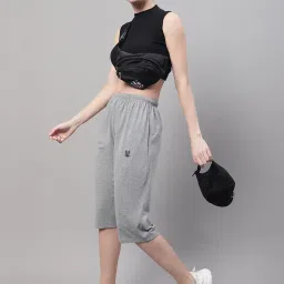 Vimal Jonney Grey Melange & Navy Mid Rise Capris - Pack of 2 image 5