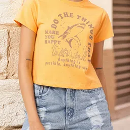 dressberry Soft Vibe Booster Graphic & Typography Printed T-shirt image 1