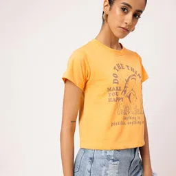 dressberry Soft Vibe Booster Graphic & Typography Printed T-shirt image 2