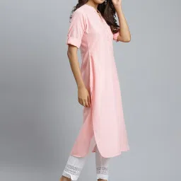gerua by libas Libas Pink Cotton Embroidered Straight Kurta image 4