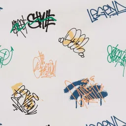 Fame Forever by Lifestyle Kids White Cotton Printed Full Sleeves Shirt image 5