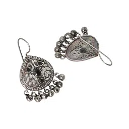 Teejh Vanya Silver Oxidized Black Jhumki Earrings image 5