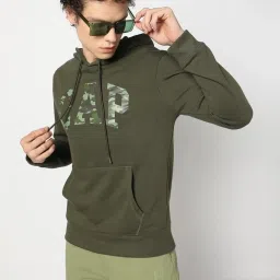 GAP Green Relaxed Fit Printed Hoodie image 1