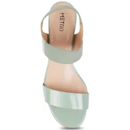 Metro Women's Pista Green Sling Back Sandals image 3