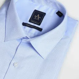 Arrow Blue Cotton Regular Fit Self Pattern Shirt image 5