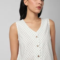 Van Heusen White Cotton Printed A-Line Dress image 5
