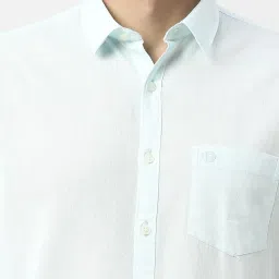 Dragon Hill Mint Green Linen Slim Fit Shirt image 5