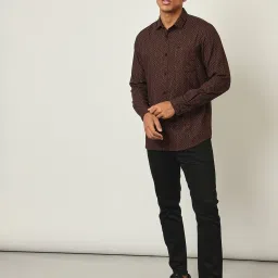 Lee Brown Cotton Slim Fit Printed Shirt image 5
