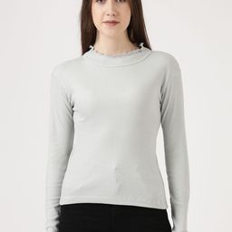 FILMODE Women Ribbed High Neck Cotton Top-picture-13