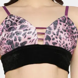 Da Intimo Purple & Black Printed Bralette Bra image 5