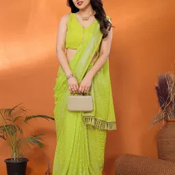 ROOP SUNDARI SAREES Embellished Gotta Patti Pure Georgette Designer Saree-picture-29