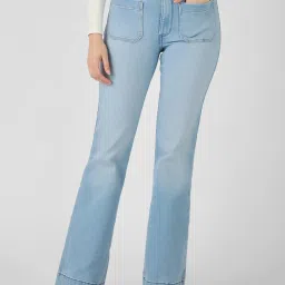 Wrangler Light Blue High Rise Flaired Fit Jeans image 1