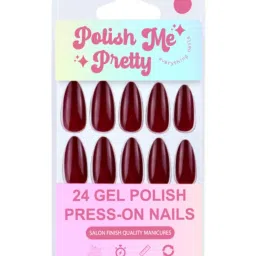 Polish Me Pretty Gel Polish Press On Nails Sangria - Set of 24 image 1