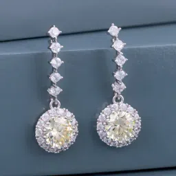kushal's fashion jewellery Kushal's 92.5 Silver Yellow Rhodium Polished Earrings for Women-picture-48