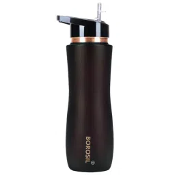 Borosil Water Bottle with 100 percent Copper & Leakproof (Brown, 750 ml) image 1