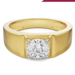 EMORI Yellow Gold Oliver Round Men's Diamond Ring image 1