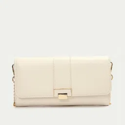Ginger by Lifestyle Off White Solid Sling Handbag image 1
