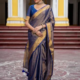 Suta Blue Woven Design Saree image 1
