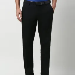 Peter England Black Slim Fit Trousers image 1