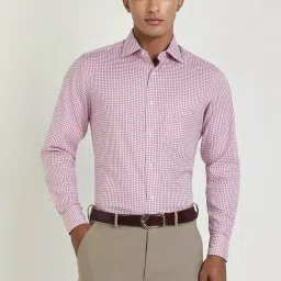 Allen Solly Pink Cotton Regular Fit Checks Shirt image 1
