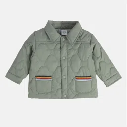 MINIKLUB Boys Sage Green Quilted Full Sleeves Jacket image 1
