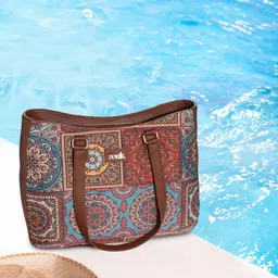 ZOUK Printed Structured Tote Bag image 2