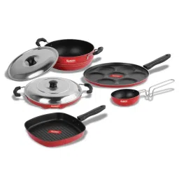 Sumeet Elegant Design Red Aluminium Cookware Set image 1