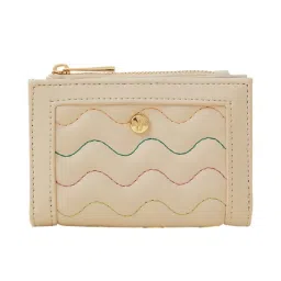 Accessorize London Cream Embroidered Bi-Fold Wallet for women image 1