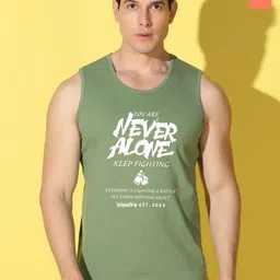 WOOSTRO Pack Of 2 Printed Super Combed Cotton Gym Vest VWS26(ALONE LGTGREEN)(MORE ORANGE)-picture-26