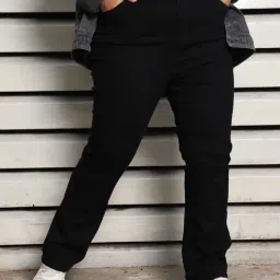 High Star Black Cotton Bootcut Jeans-image-99