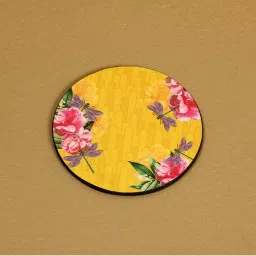 ICRAFT Mello Series Mustard Mdf Round Coaster - Set of 6 image 3