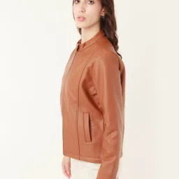 Zink London Light Brown Biker Jacket image 3