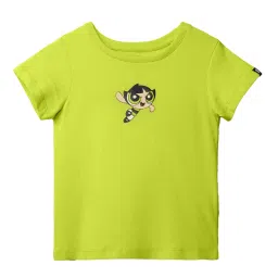 The Souled Store Kids Lime Green Printed T-Shirt image 1