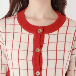 Zink London Red Check Cardigan image 5