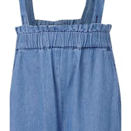 KIDS ONLY Medium Blue Solid Pants with Suspender image 3