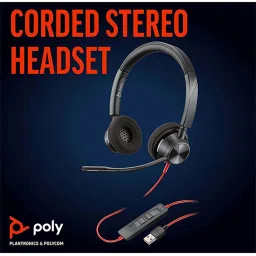 Poly Blackwire 3320 BW3320 Wired Headphone with Microphone (Black) image 2