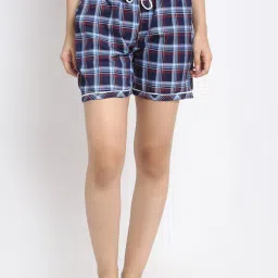 Secret Wish Navy Checks Shorts image 1