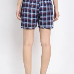 Secret Wish Navy Checks Shorts image 2