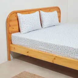 Westside Home Multicolor Floral King Bed Fitted Sheet & Pillowcase Set-picture-12