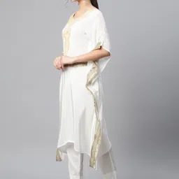 shades of faashion SHADES White Chikankari A Line Kaftan image 3