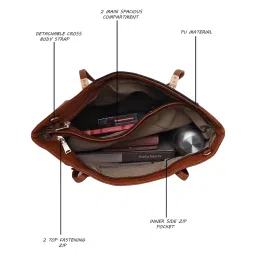 Giordano Brown & Black Color Block Large Shoulder Handbag image 4