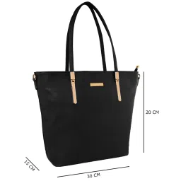 Giordano Black Solid Large Shoulder Handbag image 5