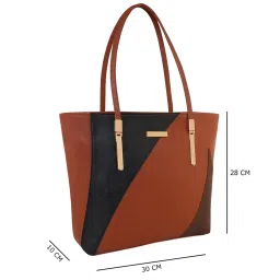 Giordano Brown & Black Color Block Large Shoulder Handbag image 5