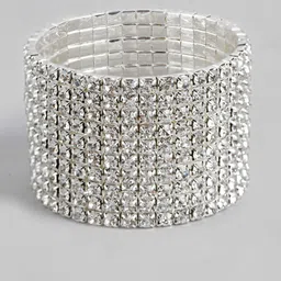 Carlton London Women Cubic Zirconia Rhodium-Plated Bracelet image 2