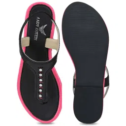 Aady Austin Women's Black T Strap Sandals image 3